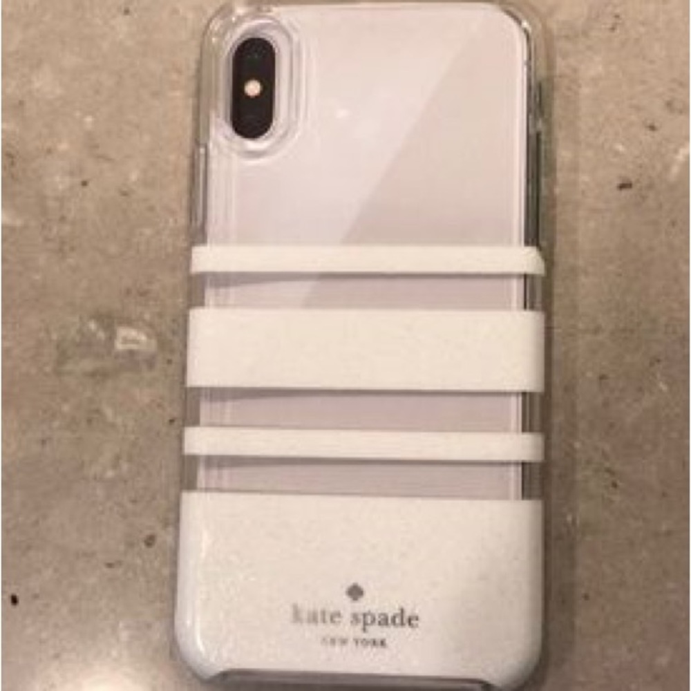 Kate Spade White Striped iPhone Case